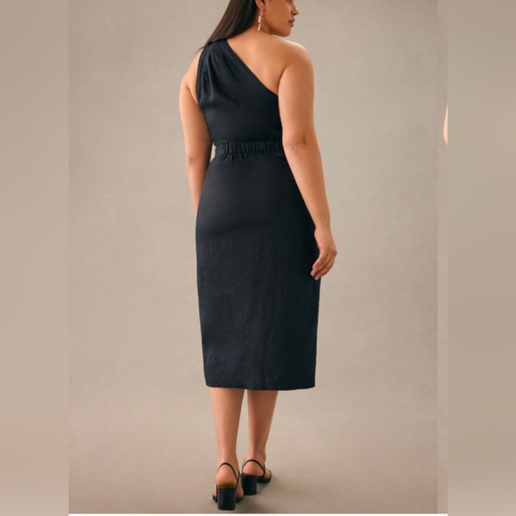 NWOT One Shoulder Linen Dress - Picture 3 of 16